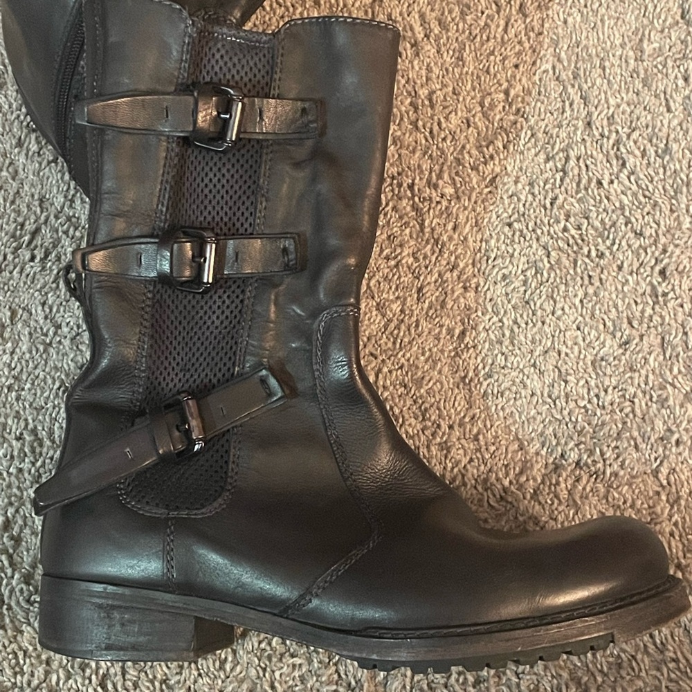 Vintage Foundry Supply Co. Dark Leather Combat Boots sz 9